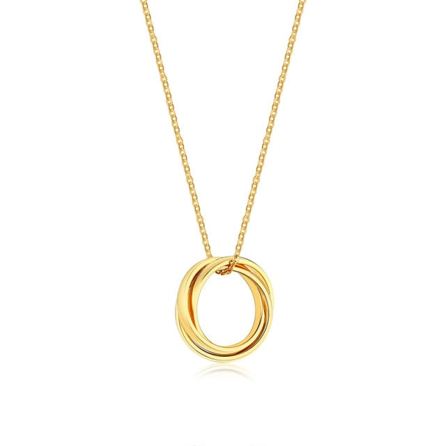 Gold hoop Rolling Ring Necklace by JeweluxGems