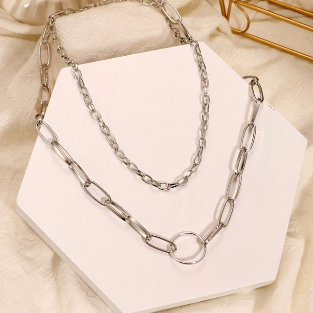 twists and turns Layered Chain Necklace by JeweluxGems