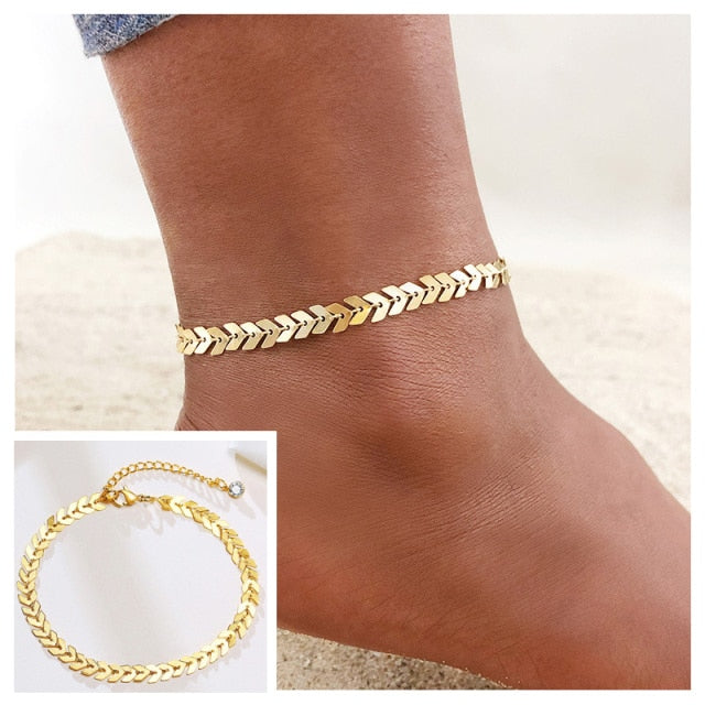 Snake Chain Anklets by JeweluxGems