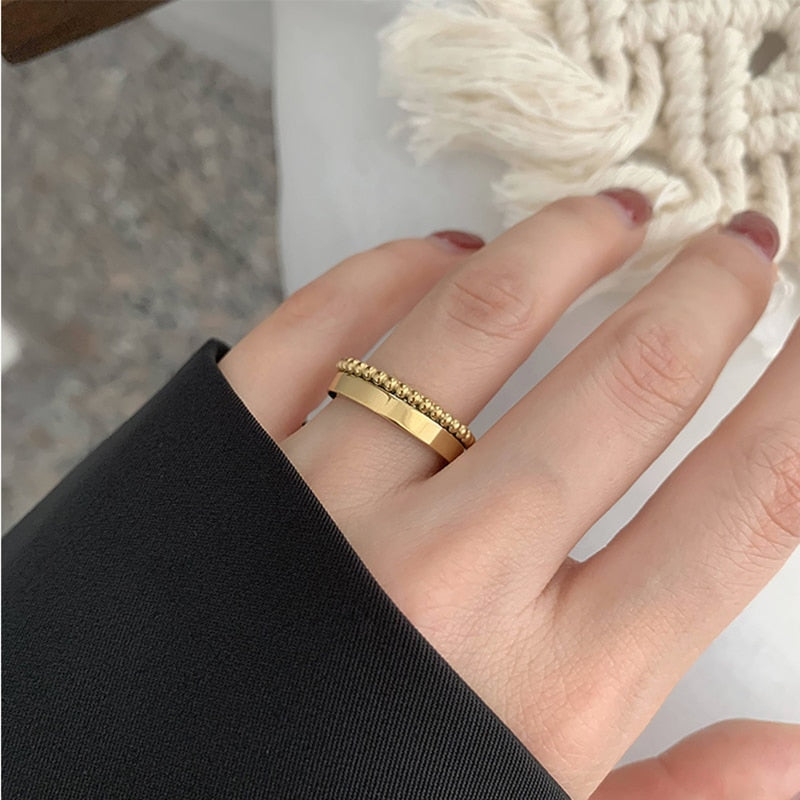 Ball Band Gold Plated Ring by JeweluxGems